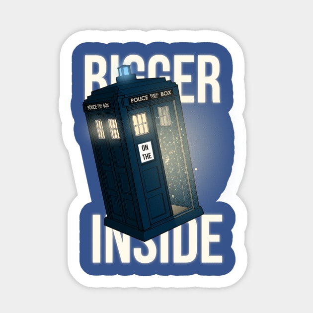 Bigger on the Inside Sticker by juanotron